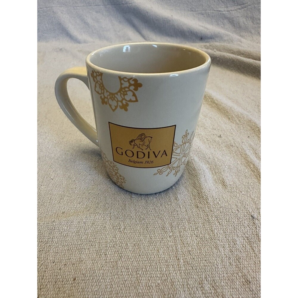 Coffee Mug Godiva Tan & Gold Small